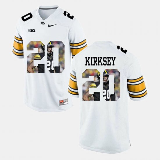 #20 Christian Kirksey Pictorial Fashion Iowa Hawkeyes Men\'s White Jersey 940181-447