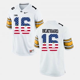 #16 C.J Beathard US Flag Fashion Iowa Hawkeyes Men's White Jersey 651913-338 #16 C.J Beathard US Flag Fashion Iowa Hawkeyes Men's White Jersey 651913-338