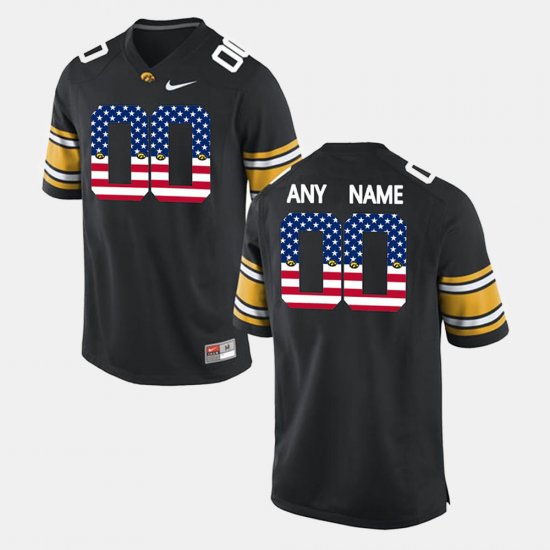 #00 Custom US Flag Fashion Iowa Men Black Jersey 295455-231