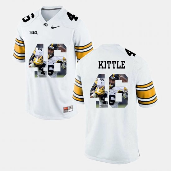 #46 George Kittle Pictorial Fashion Iowa Mens White Jersey 617347-302