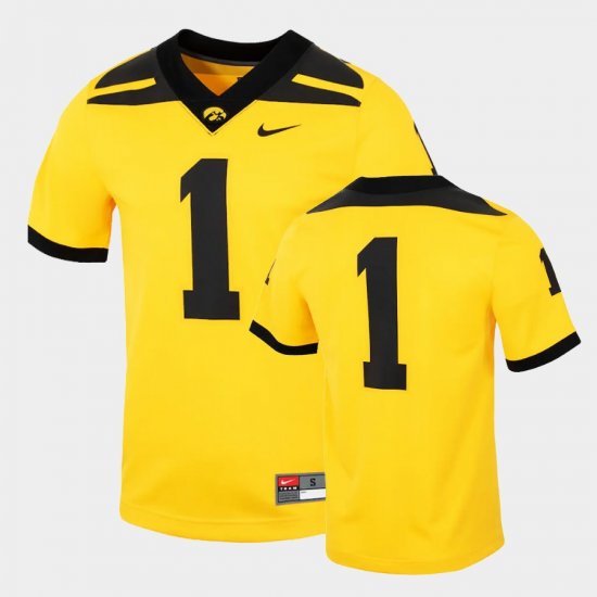 #1 College Football Hawkeyes Untouchable Men Gold Jersey 966259-842