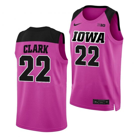 #22 Caitlin Clark College Basketball Iowa Hawkeyes Basketball Women Pink Jersey 336642-124