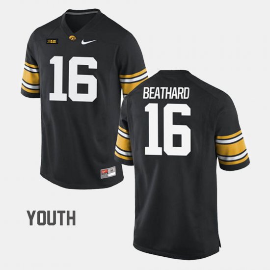 #16 C.J. Beathard College Football University of Iowa Youth Black Jersey 415284-291