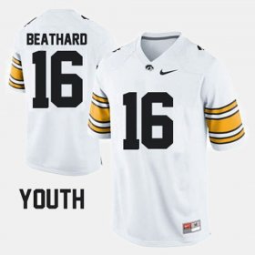 #16 C.J. Beathard College Football University of Iowa Youth White Jersey 775243-271