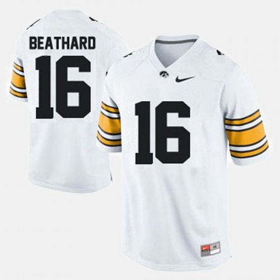 #16 C.J. Beathard College Football Iowa Men\'s White Jersey 614970-794