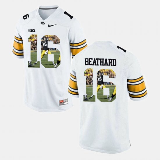 #16 C.J. Beathard Player Pictorial University of Iowa Men White Jersey 309302-127