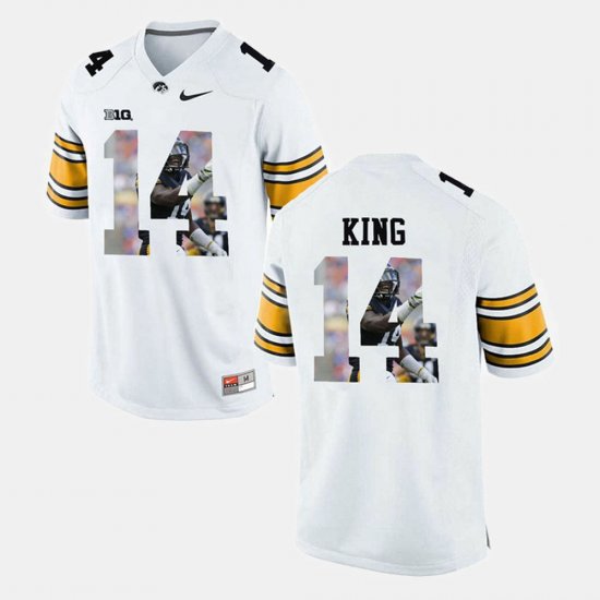 #14 Desmond King Player Pictorial Hawkeyes Men White Jersey 233475-867