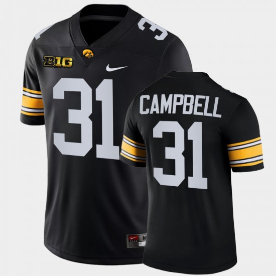 #31 Jack Campbell College Football University of Iowa Game Mens Black Jersey 338514-986