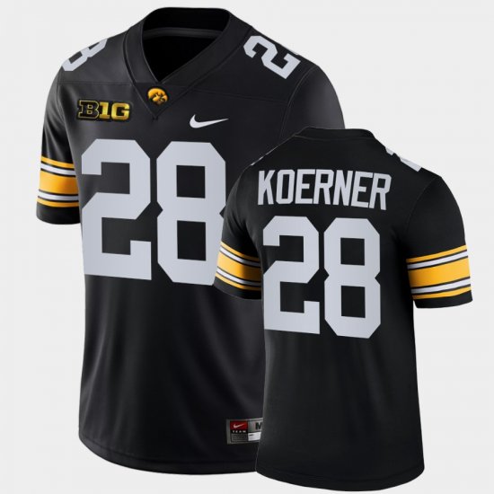 #28 Jack Koerner College Football Hawkeyes Game Mens Black Jersey 176093-303