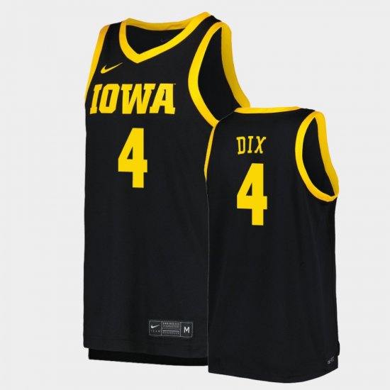 #4 Josh Dix Replica Iowa Basketball Men\'s Black Jersey 229900-118