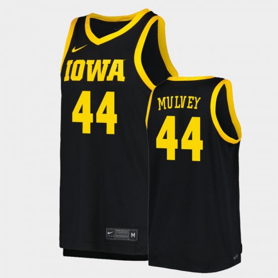 #44 Riley Mulvey Replica Iowa Basketball Men\'s Black Jersey 740084-411