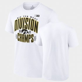 College Football Iowa 2021 Big Ten West Football Division Champions Men White T-Shirt 905588-655 College Football Iowa 2021 Big Ten West Football Division Champions Men White T-Shirt 905588-655