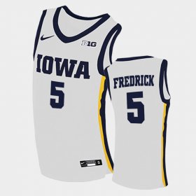 #5 C.J. Fredrick Home Iowa Hawkeyes College Basketball Mens White Jersey 332546-647