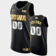 #00 Custom Golden Edition Iowa Authentic Limited Mens Black Jersey 332993-950