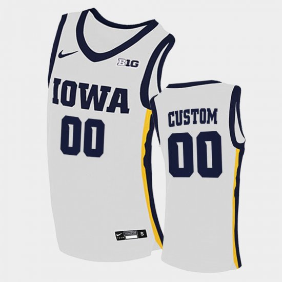 #00 Custom Home Iowa College Basketball Men White Jersey 352643-622