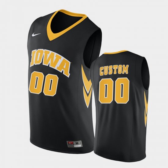 #00 Custom Replica Iowa Hawkeyes College Basketball Men Black Jersey 704032-735