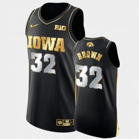 #32 Fred Brown Golden Edition Iowa Hawkeyes Authentic Limited Mens Black Jersey 569565-527