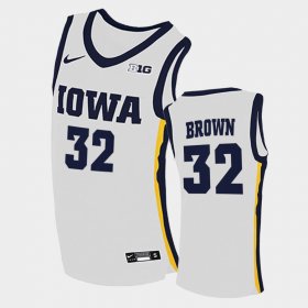 #32 Fred Brown Home Iowa College Basketball Men's White Jersey 593062-498