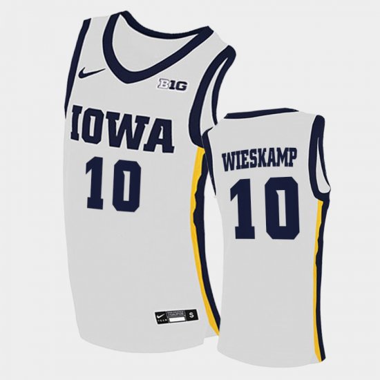 #10 Joe Wieskamp Home Hawkeyes College Basketball Mens White Jersey 909329-923