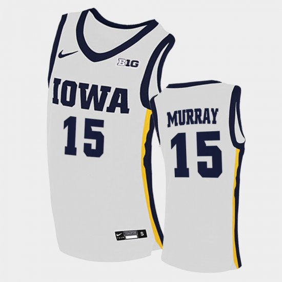 #15 Keegan Murray Home Hawkeyes College Basketball Men\'s White Jersey 183315-590