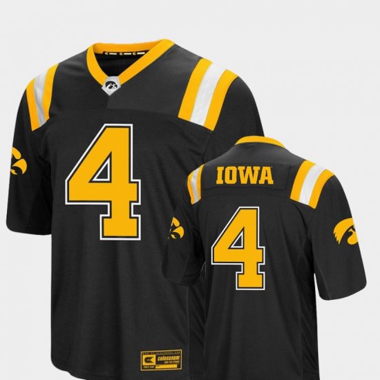 #4 Foos-Ball Football University of Iowa Authentic Men\'s Black Jersey 502292-772