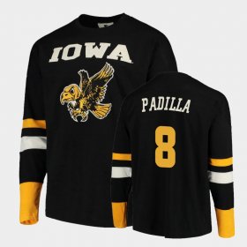 #8 Alex Padilla Old School Iowa Football Long Sleeve Men Black T-Shirt 743321-732 #8 Alex Padilla Old School Iowa Football Long Sleeve Men Black T-Shirt 743321-732