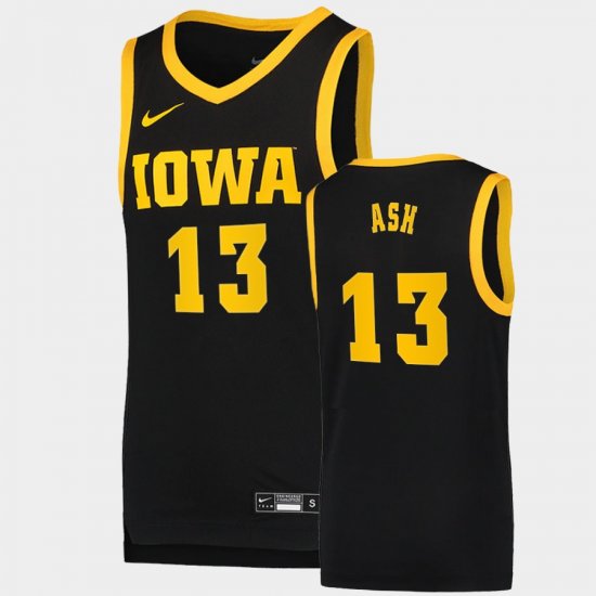 #13 Austin Ash Basketball Swingman Iowa Basketball Dri-FIT Swingman Mens Black Jersey 467102-679