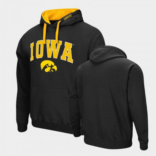 Arch & Logo 2.0 Iowa Hawkeyes Pullover Mens Black Hoodie 131537-674