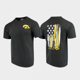Baseball Flag Iowa Comfort Colors Men's Black T-Shirt 392177-491 Baseball Flag Iowa Comfort Colors Men's Black T-Shirt 392177-491