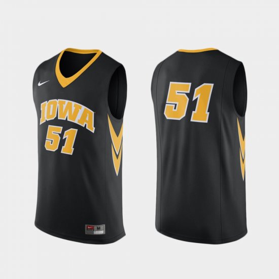 #51 Replica Iowa Hawkeyes College Basketball Men\'s Black Jersey 805794-705