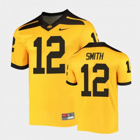 #12 Brandon Smith Alternate University of Iowa Legend Mens Gold Jersey 130171-634