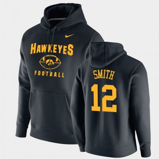 #12 Brandon Smith Oopty Oop Iowa Football Pullover Mens Black Hoodie 907135-965