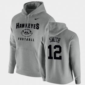 #12 Brandon Smith Oopty Oop Iowa Football Pullover Mens Gray Hoodie 436189-758