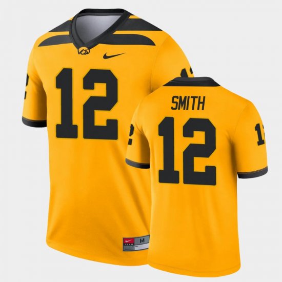 #12 Brandon Smith Legend University of Iowa Alternate Men Gold Jersey 482999-819