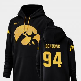 #94 Caleb Schudak Champ Drive Hawkeyes Football Performance Men Black Hoodie 648936-315 #94 Caleb Schudak Champ Drive Hawkeyes Football Performance Men Black Hoodie 648936-315