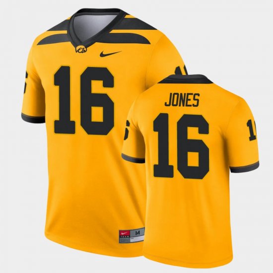 #16 Charlie Jones Legend Iowa Alternate Men\'s Gold Jersey 535218-118