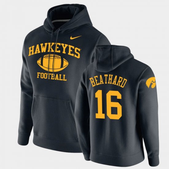 #16 C.J. Beathard Retro Football Iowa Hawkeyes Pullover Men\'s Black Hoodie 696676-219