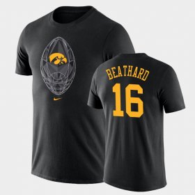 #16 C.J. Beathard Football Icon Iowa Legend Men Black T-Shirt 522023-383