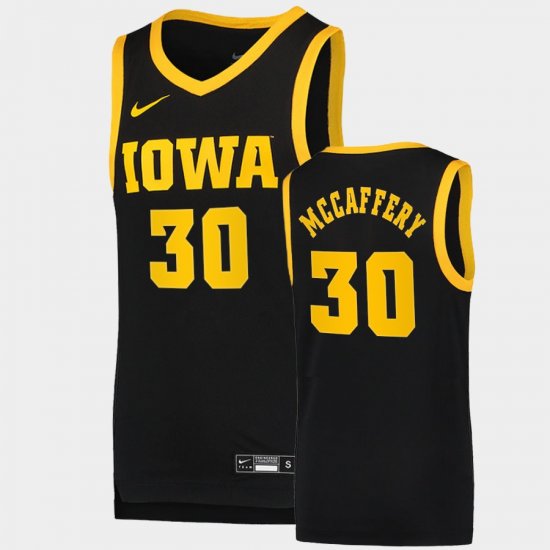 #30 Connor McCaffery Basketball Swingman University of Iowa Basketball Dri-FIT Swingman Men\'s Black Jersey 635156-994