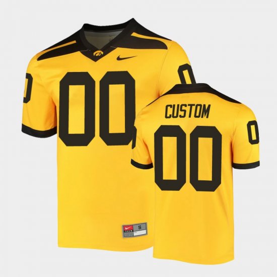 #00 Custom Alternate Iowa Legend Men Gold Jersey 356502-754