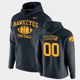 #00 Custom Retro Football Iowa Pullover Men Black Hoodie 449404-426