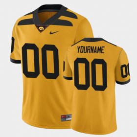 #00 Custom College Football Hawkeyes Alternate Game Mens Gold Jersey 385767-316