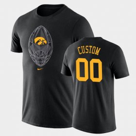 #00 Custom Football Icon Iowa Hawkeyes Legend Men Black T-Shirt 245563-414