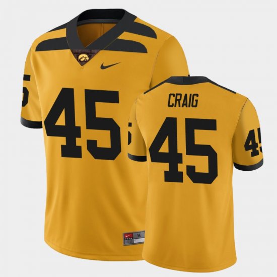 #45 Deontae Craig College Football Iowa Alternate Game Men Gold Jersey 930975-554