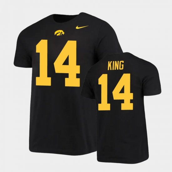 #14 Desmond King Retro Alumni Iowa Alumni Name & Number Men Black T-Shirt 177835-859