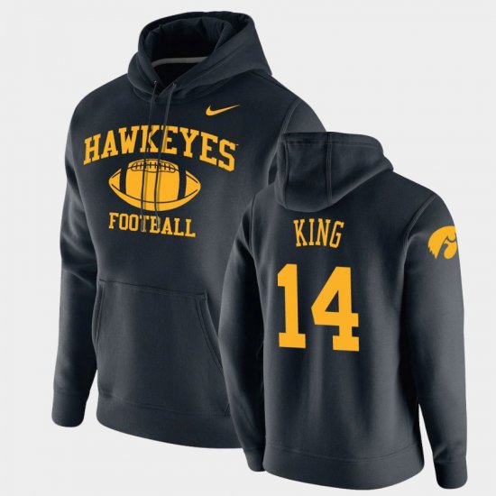 #14 Desmond King Retro Football Hawkeyes Pullover Mens Black Hoodie 153728-698