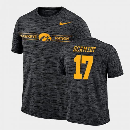 #17 Ryan Schmidt GFX Velocity Hawkeyes Sideline Legend Performance Men\'s Black T-Shirt 349491-897