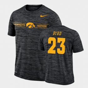 #23 Shadrick Byrd GFX Velocity University of Iowa Sideline Legend Performance Men's Black T-Shirt 248291-607