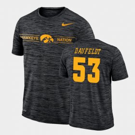 #53 Spencer Daufeldt GFX Velocity University of Iowa Sideline Legend Performance Mens Black T-Shirt 115892-576 #53 Spencer Daufeldt GFX Velocity University of Iowa Sideline Legend Performance Mens Black T-Shirt 115892-576