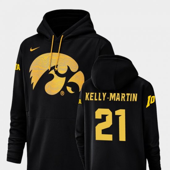 #21 Ivory Kelly-Martin Champ Drive Hawkeyes Football Performance Mens Black Hoodie 447671-959